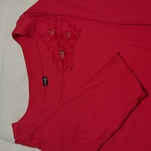 Wide Neck Hot Pink Top